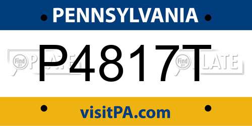 P4817T Pennsylvania License Plate