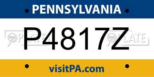 P4817Z Pennsylvania License Plate