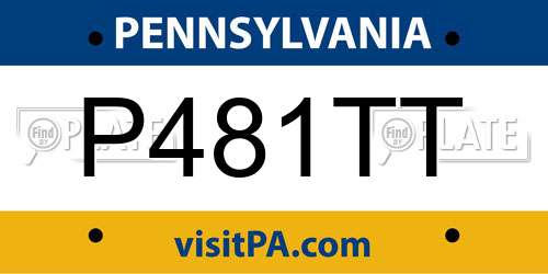 P481TT Pennsylvania License Plate