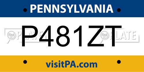 P481ZT Pennsylvania License Plate