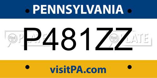 P481ZZ Pennsylvania License Plate
