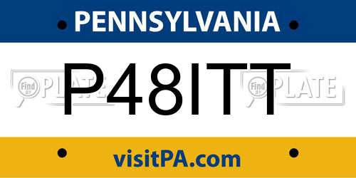 P48ITT Pennsylvania License Plate