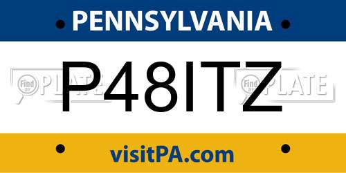 P48ITZ Pennsylvania License Plate