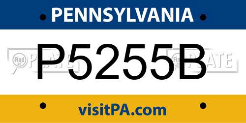 P5255B Pennsylvania License Plate