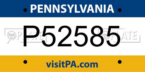 P52585 Pennsylvania License Plate