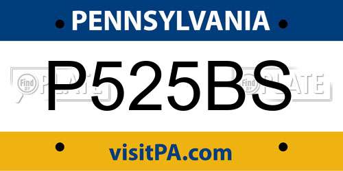 P525BS Pennsylvania License Plate