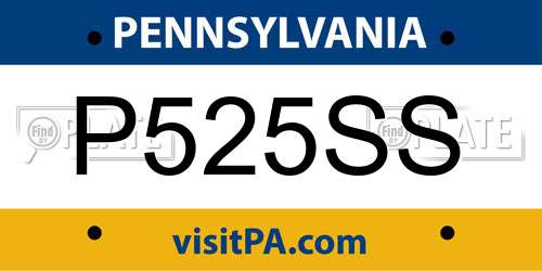 P525SS Pennsylvania License Plate