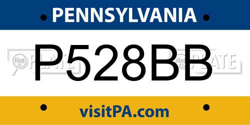 P528BB Pennsylvania License Plate