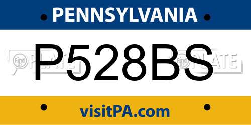 P528BS Pennsylvania License Plate