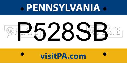P528SB Pennsylvania License Plate