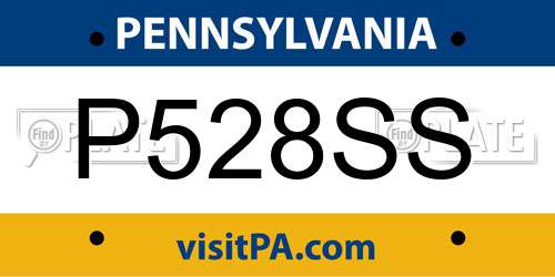 P528SS Pennsylvania License Plate