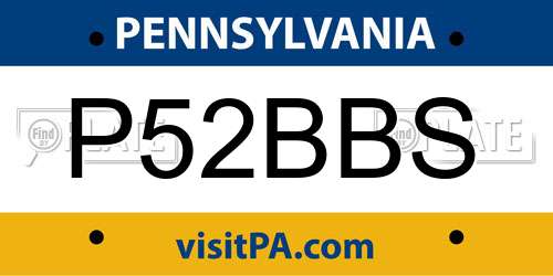 P52BBS Pennsylvania License Plate