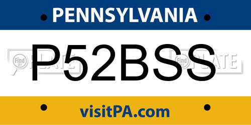 P52BSS Pennsylvania License Plate