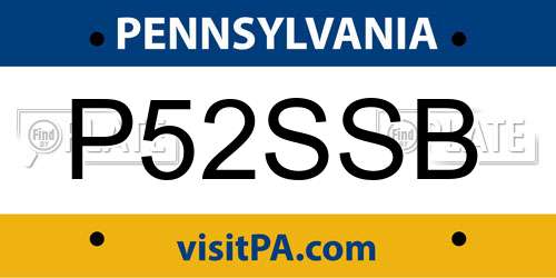 P52SSB Pennsylvania License Plate