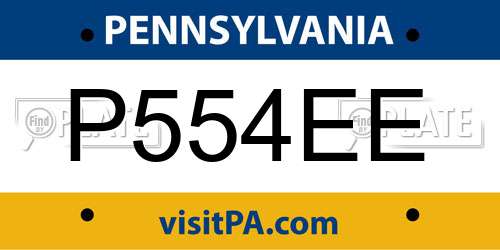 P554EE Pennsylvania License Plate