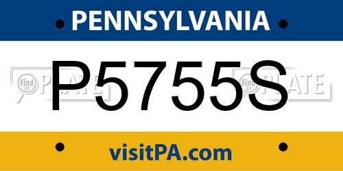 P5755S Pennsylvania License Plate