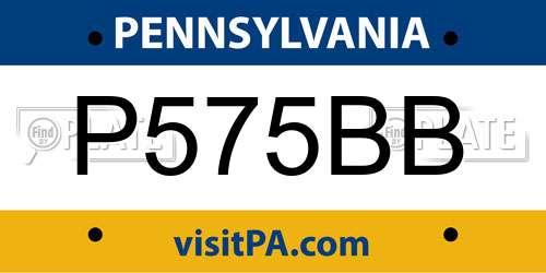 P575BB Pennsylvania License Plate