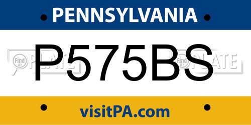 P575BS Pennsylvania License Plate