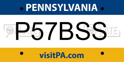 P57BSS Pennsylvania License Plate