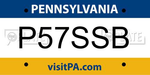 P57SSB Pennsylvania License Plate