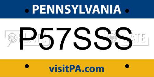 P57SSS Pennsylvania License Plate