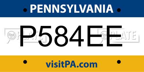 P584EE Pennsylvania License Plate