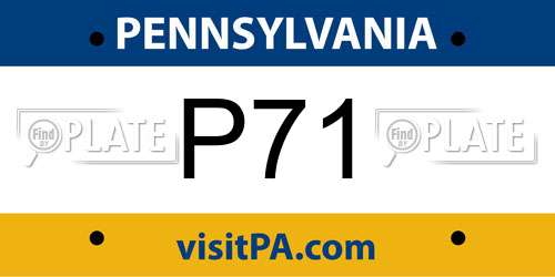 P71 Pennsylvania License Plate