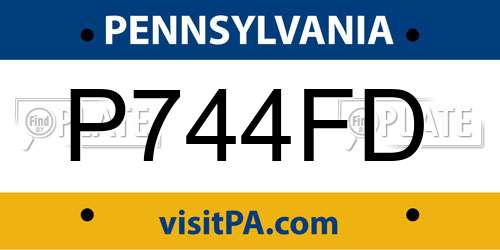 P744FD Pennsylvania License Plate