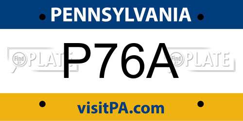 P76A Pennsylvania License Plate