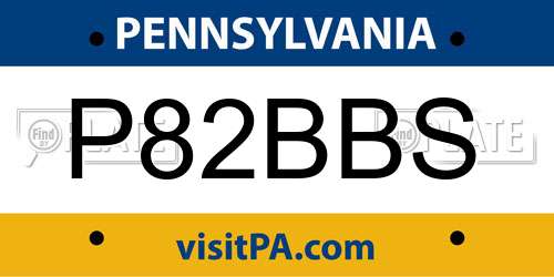 P82BBS Pennsylvania License Plate