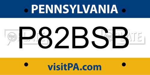 P82BSB Pennsylvania License Plate
