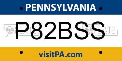 P82BSS Pennsylvania License Plate