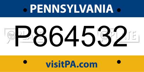 P864532 Pennsylvania License Plate