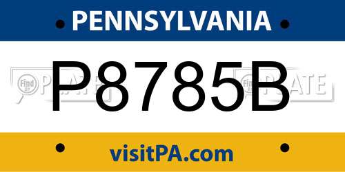 P8785B Pennsylvania License Plate