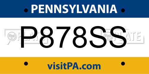 P878SS Pennsylvania License Plate
