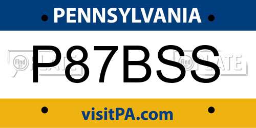 P87BSS Pennsylvania License Plate
