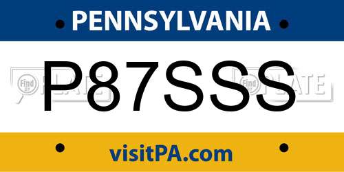 P87SSS Pennsylvania License Plate
