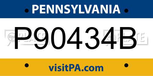 P90434B Pennsylvania License Plate