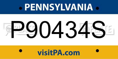 P90434S Pennsylvania License Plate