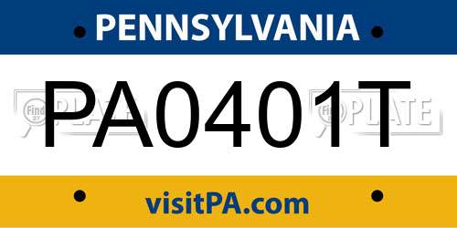 PA0401T Pennsylvania License Plate