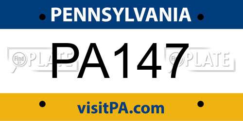 PA147 Pennsylvania License Plate