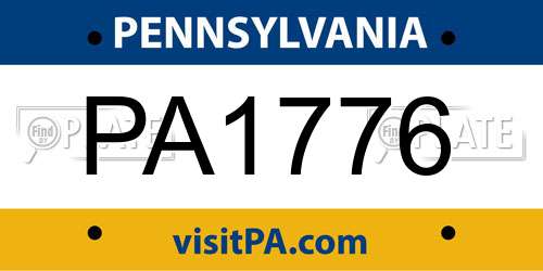 PA1776 Pennsylvania License Plate