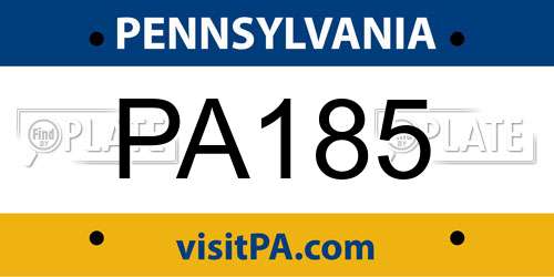 PA185 Pennsylvania License Plate