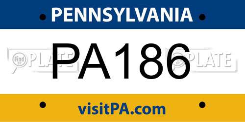 PA186 Pennsylvania License Plate