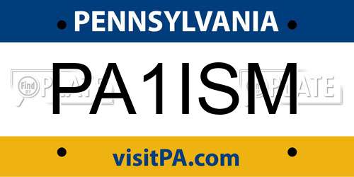 PA1ISM Pennsylvania License Plate