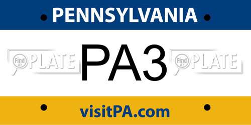 PA3 Pennsylvania License Plate