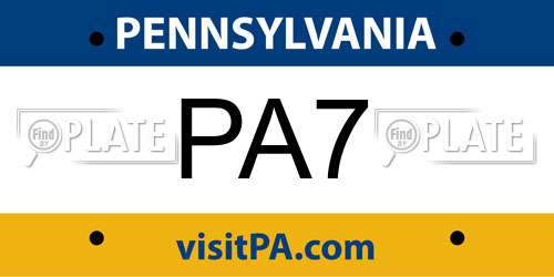 PA7 Pennsylvania License Plate