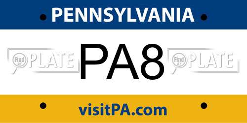 PA8 Pennsylvania License Plate