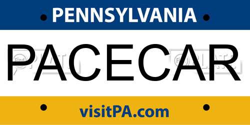 PACECAR Pennsylvania License Plate