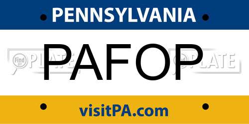 PAFOP Pennsylvania License Plate